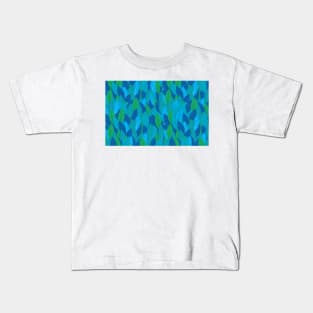 Blue and green leaves pattern Kids T-Shirt